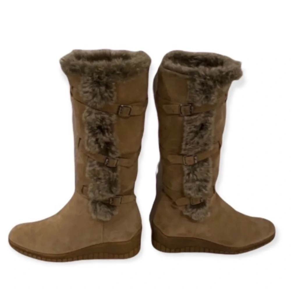 Authentic Aquatalia tall suede leather designer boots sz 7.5